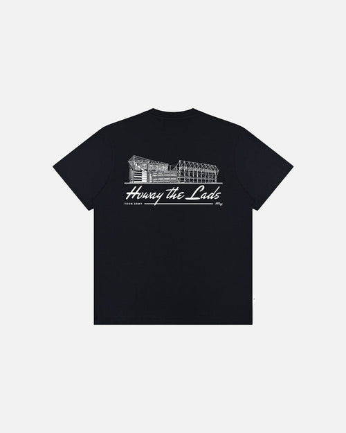 ART OF Howay The Lads Stadium | NUFC Black Graphic Football T-shirt