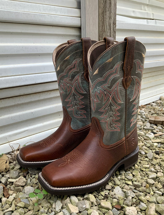Ariat Women's Delilah Cider Brown Wide Square Toe Cowgirl Boots 10042420-Painted Cowgirl Western Store