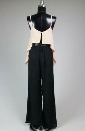 Broadway Bound Black and Ivory Two Toned Jumpsuit