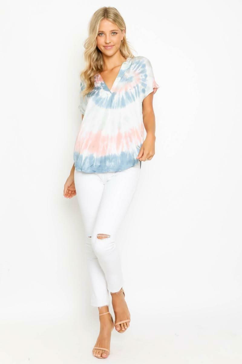 All In Sunburst Tie-Dye Short Sleeve Top