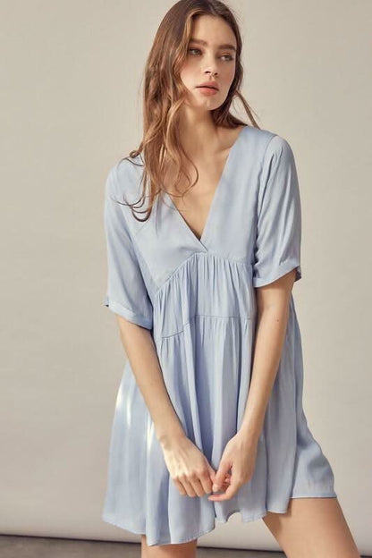 Antonia Cloud Blue Mini Dress