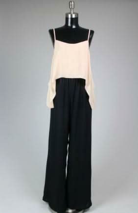 Broadway Bound Black and Ivory Two Toned Jumpsuit