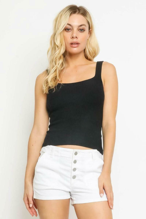 Becca Black Ribbed Tank Top