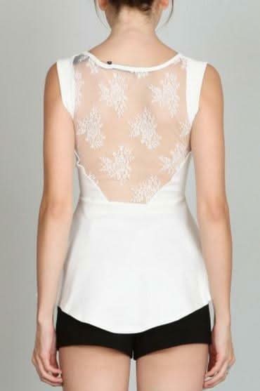 Ark & Co Love Lace Off White Peplum Top