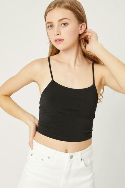 Antonia Black Backless Cami Crop Top