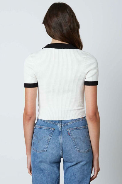 All The Preppy Vibes White Pollo Top