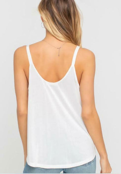 Lush Endless Possibilities White Surplice Wrap Tank Top