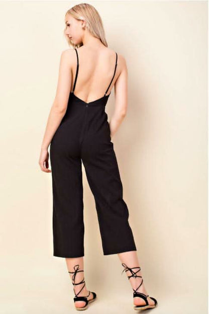 Little Havana Black Cropped Jumpsuit
