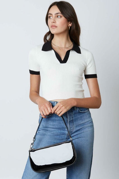 All The Preppy Vibes White Pollo Top