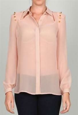 Ark & Co Future Ambition Blush Spiked Trim Blouse