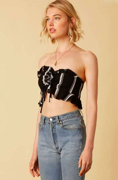Carlita Black Stripe Crop Top