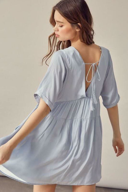 Antonia Cloud Blue Mini Dress