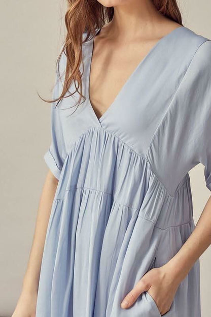 Antonia Cloud Blue Mini Dress