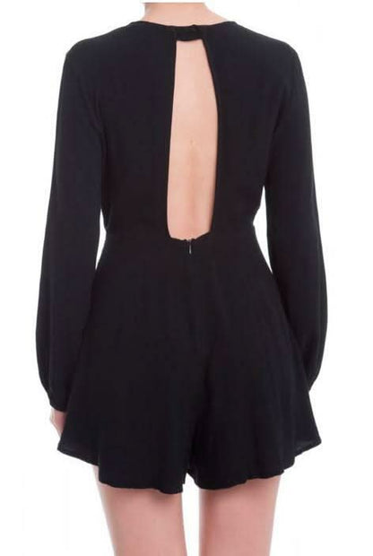 Intense Situation Black Deep-V Romper