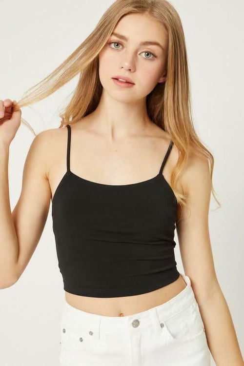 Antonia Black Backless Cami Crop Top