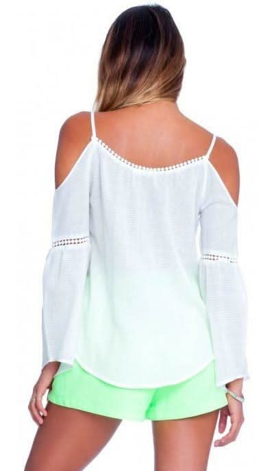 Lush Follow The Leader Off White Cold-Shoulder Top