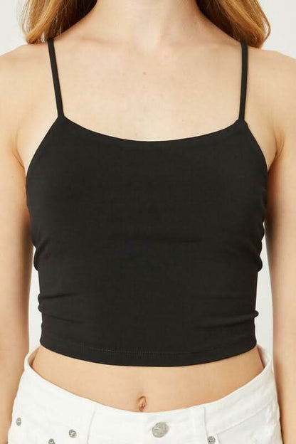 Antonia Black Backless Cami Crop Top
