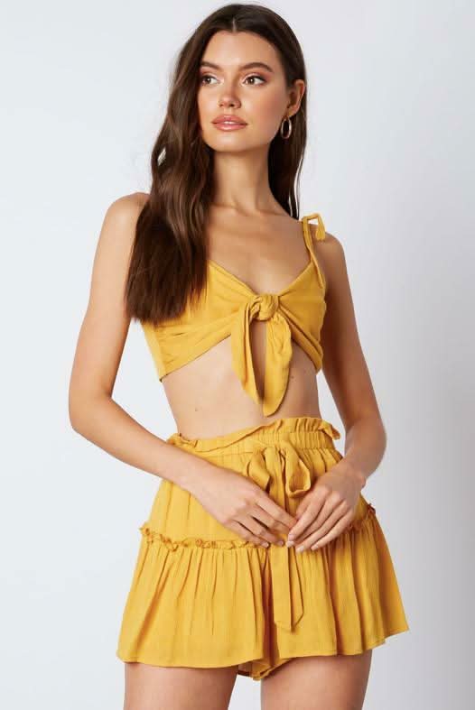 Caicos Bay Mustard Yellow Two-Piece Romper