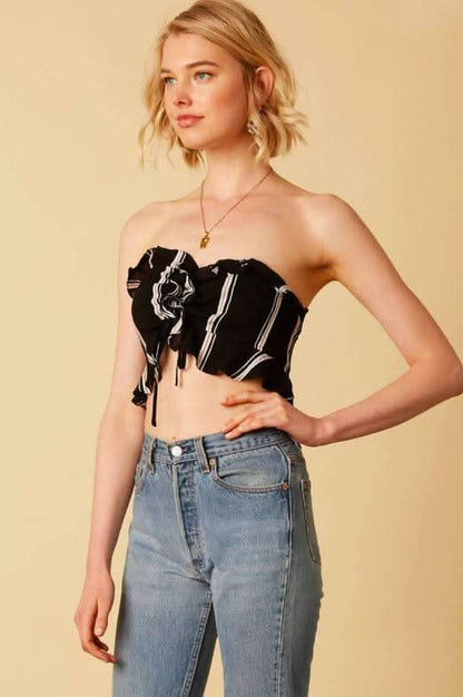 Carlita Black Stripe Crop Top