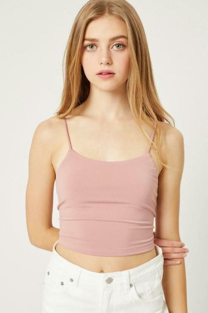 Antonia Mauve Pink Backless Cami Crop Top