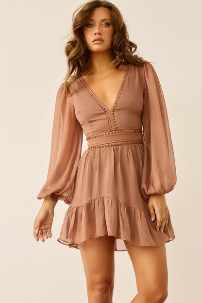 In Heaven Mini Dress - Chocolate