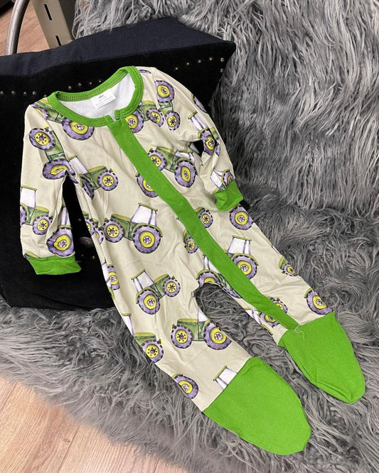 Infant Farm Tractor Print Zipper Sleeper LR0386-Painted Cowgirl Western Store
