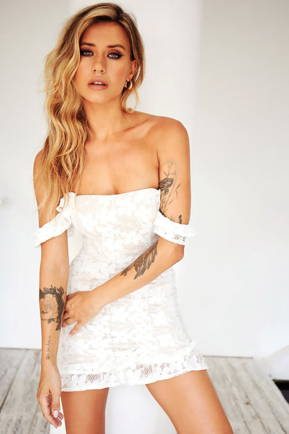 Keylime Lace Dress - White