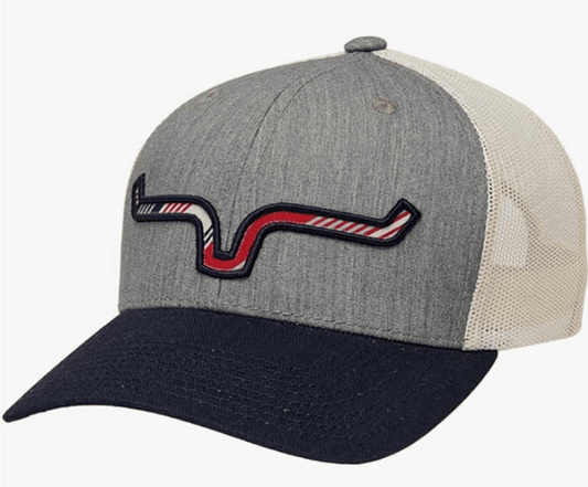 Kimes Ranch Anson Trucker Grey Heather/Navy Snap Back Ball Cap
