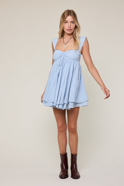 Layla Light Blue Babydoll Mini Dress