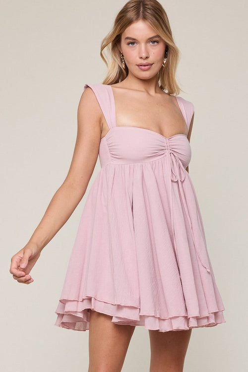 Layla Light Pink Babydoll Mini Dress