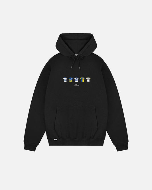 ART OF x Leeds Embroidered Classics Black Hoodie | LUFC Football Sweat