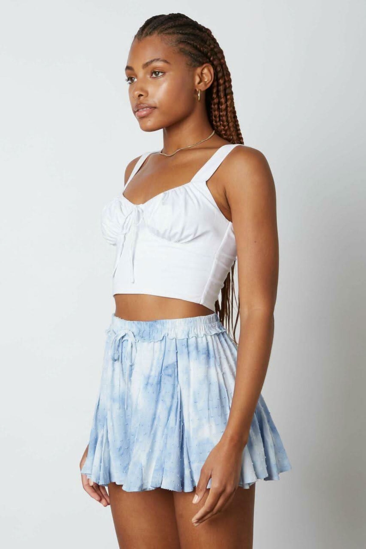 By The Sea Light Blue Tie-Dye Shorts