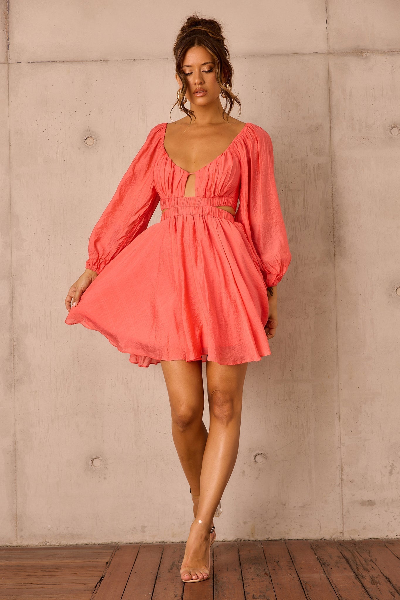 Like Honey Mini Dress - Coral