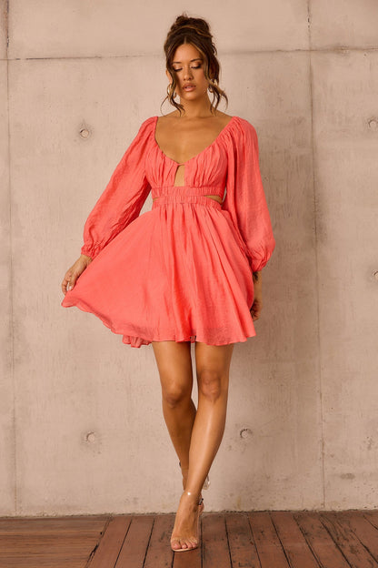 Like Honey Mini Dress - Coral