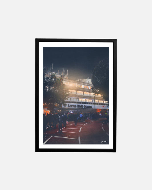 ART OF x QPR Loftus Road by Night Framed Print | Football Wall Art