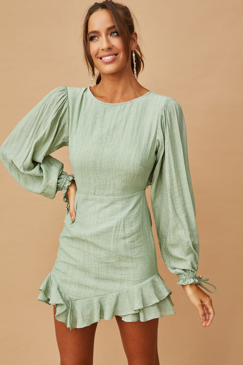 Lost Love Mini Dress - Sage