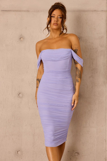 Main Character Mesh Midi Dress - Cornflower