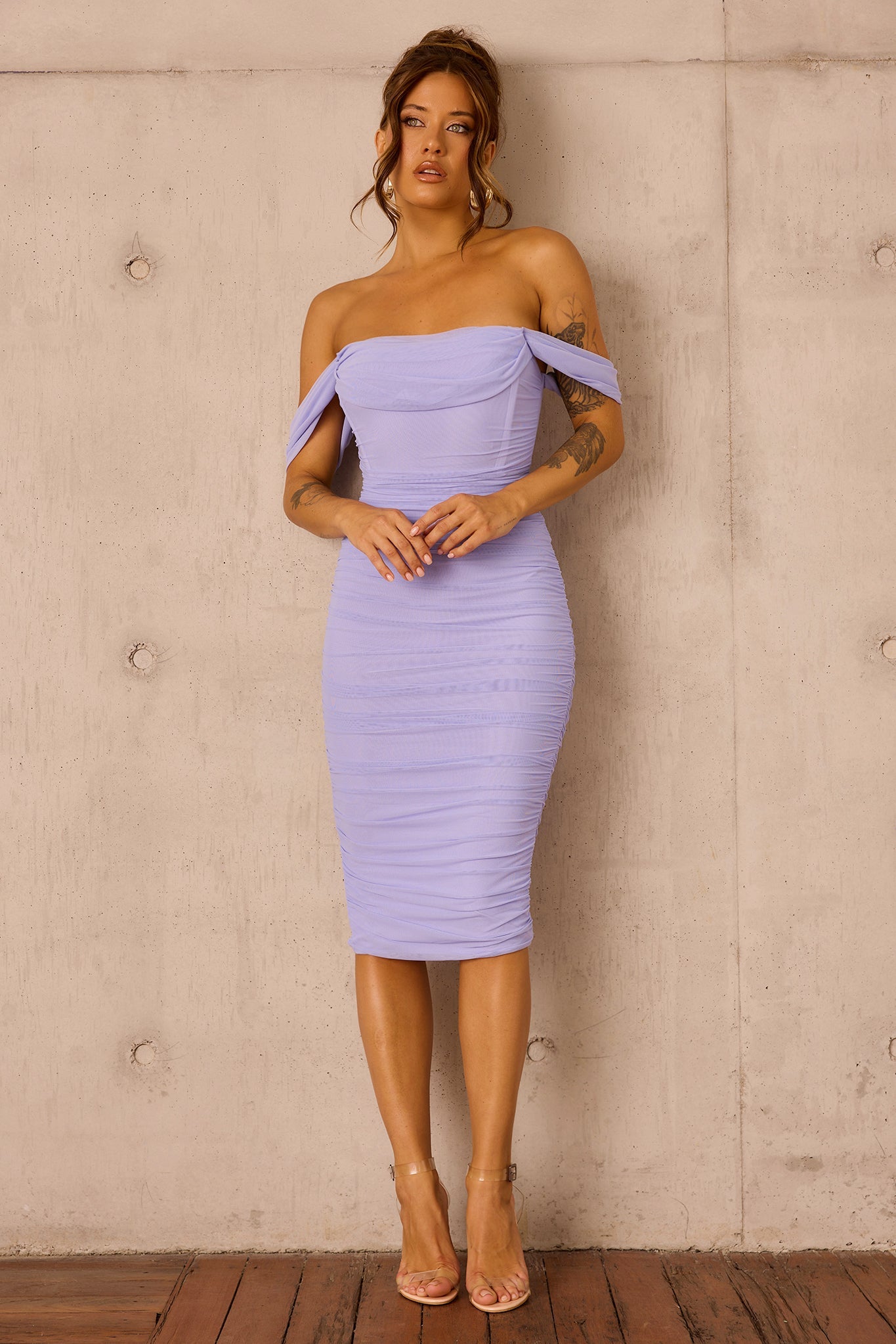 Main Character Mesh Midi Dress - Cornflower