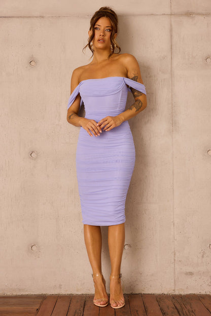 Main Character Mesh Midi Dress - Cornflower