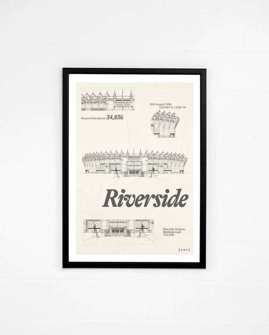 ART OF Middlesbrough Blueprint Framed Print | Football Wall Art