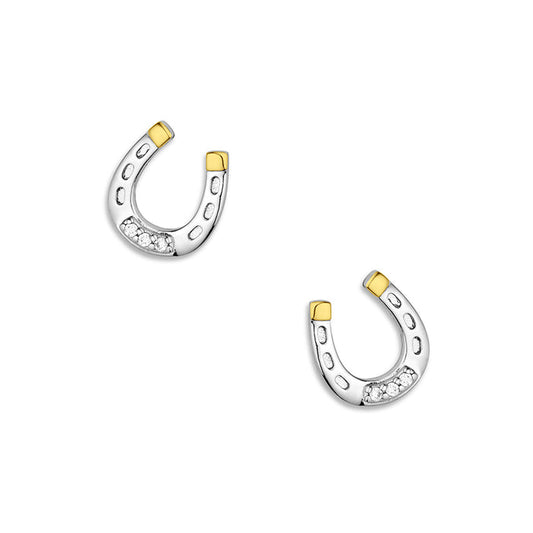 Montana Silversmiths AQHA Lucky Harmony Horseshoe Earrings QER6429