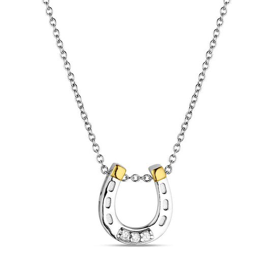 Montana Silversmiths AQHA Lucky Harmony Horseshoe Necklace QNC6429