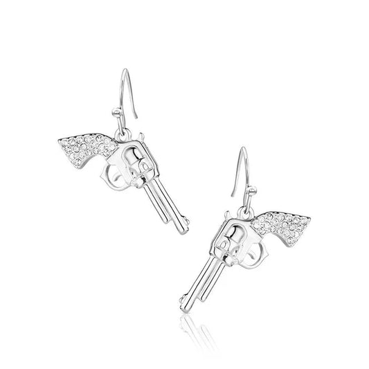 Montana Silversmiths Silver Pistol Earrings ER61242
