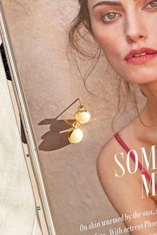 Moonrise Melody Earrings - White
