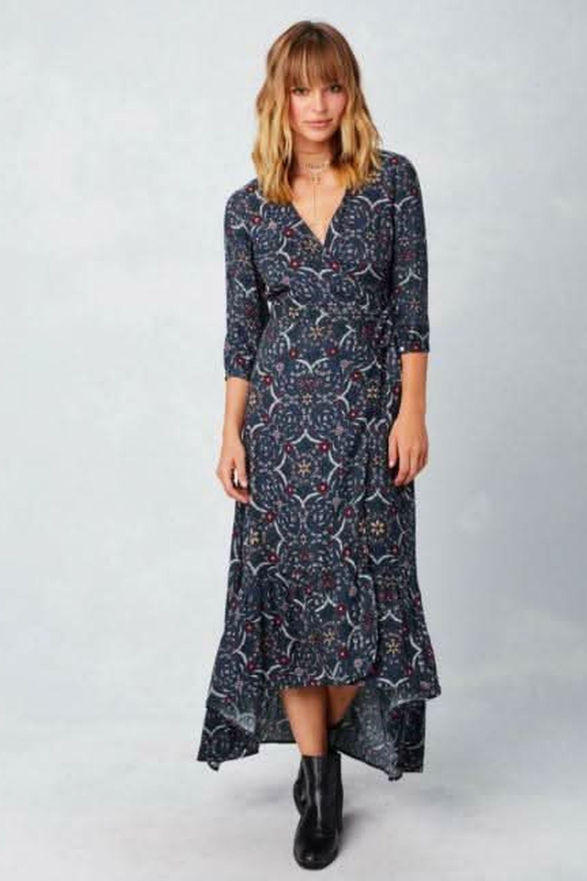 By Your Side Navy Print Maxi Dress