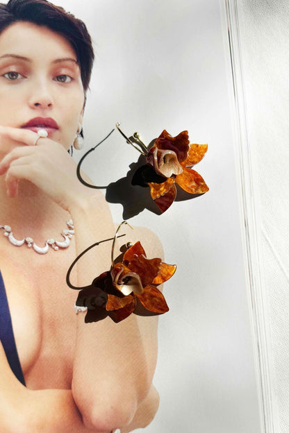 Orchid Glow Earrings - Brown