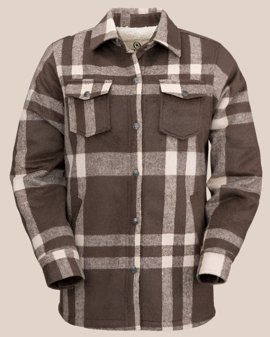 Outback Trading Co. Women's Brown C'Anne Plaid Shirt Jacket 29649-BRN