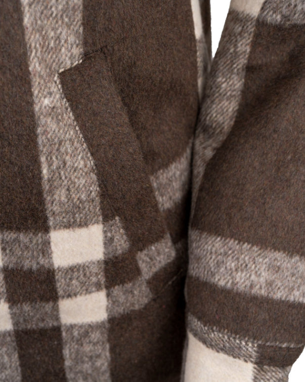 Outback Trading Co. Women's Brown C'Anne Plaid Shirt Jacket 29649-BRN