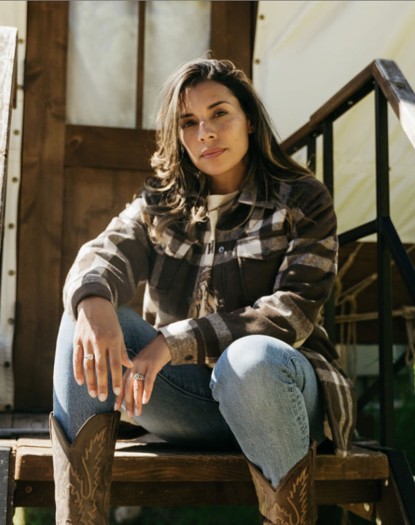 Outback Trading Co. Women's Brown C'Anne Plaid Shirt Jacket 29649-BRN