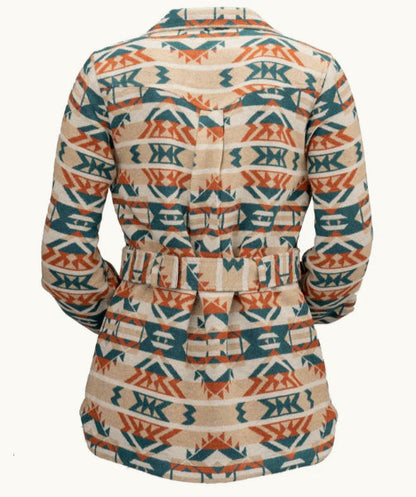 Outback Trading Company Women's Valarie Burnt Orange Aztec Belted Jacket 40265-BTO